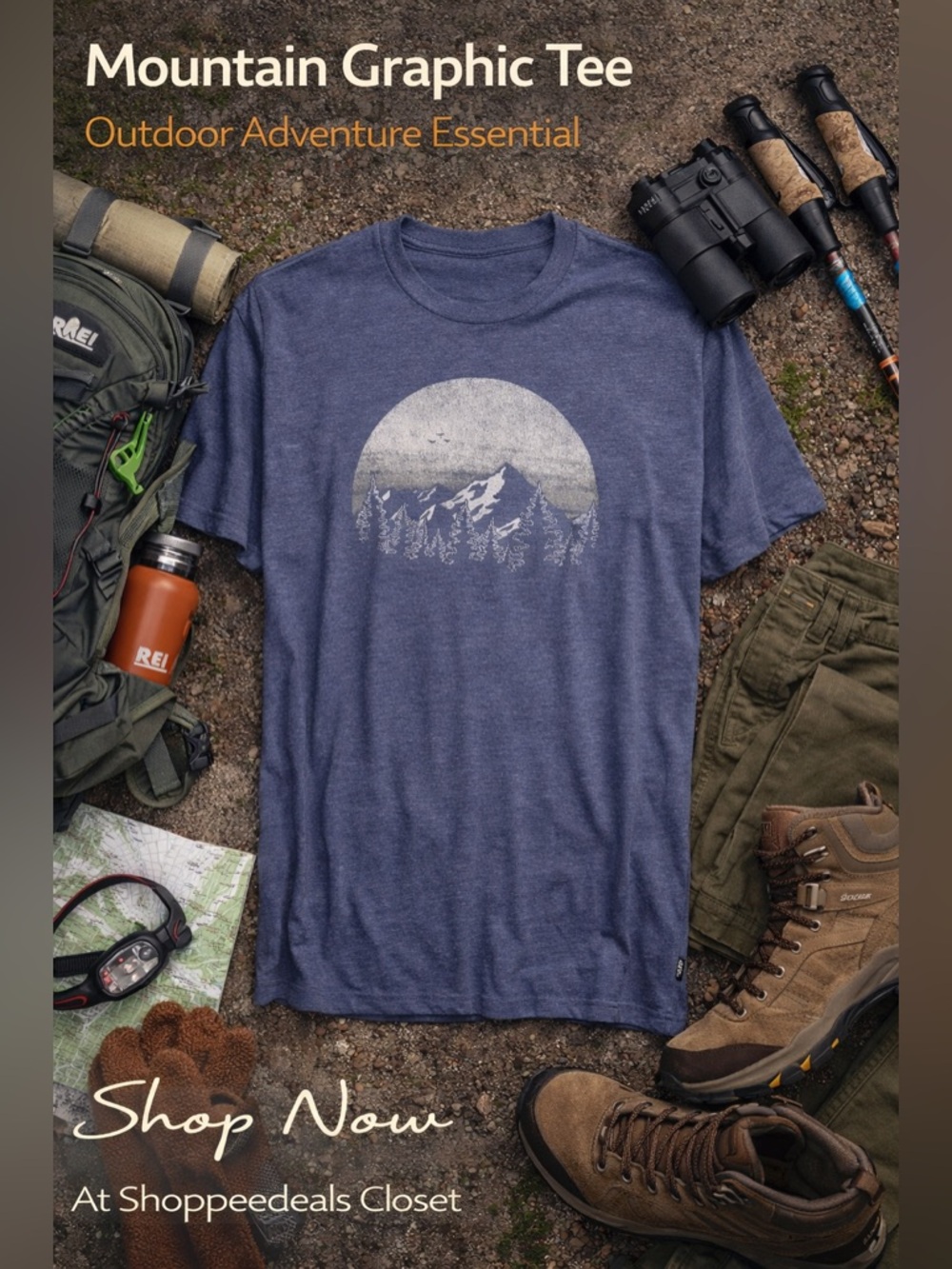 Mountain Graphic Tee Soft Casual Outdoor Nature Shirt